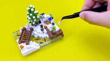 Making Tiny Minecraft World - Dream VS Sapnap Fishing On A Snowy Day - clay ASMR