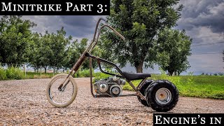 Mini Trike Build Part 3: Mounting the engine and torque converter, throttle fix, temp gas tank