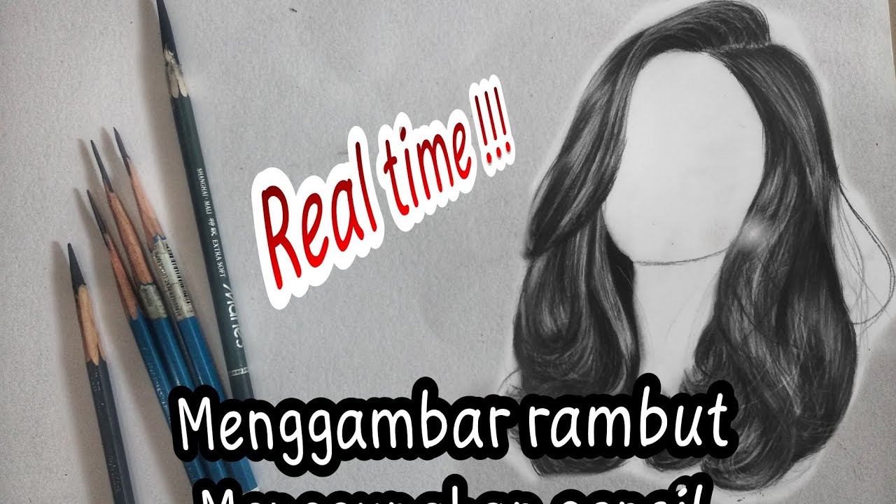 belajar menggambar rambut dengan satu pensil #drawhair #belajar #pensil ...