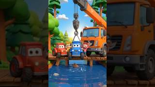 तीन छोटे ट्रैक्टर | Teen Chote Tractor Aur Crane Rescue | Hindi Kids Rhymes 🚜