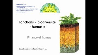 Conférence Du Dr. Konrad Schleiss, Ing. Agr. Et Du Dr. Jacques Fuchs, Ing. Agr. Finance Et Humus