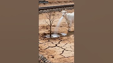 The goat saved the brinjal tree from drying by watering it 😭 #ai #save #tree #zebra