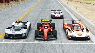 Ferrari F1 2023 vs Porsche 963 LMDh vs Peugeot 9X8 Hypercar vs Porsche 919 EVO - Monza