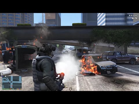 GTA 5 - Trevor Juggernaut Rampage Against Madrazo Cartel Ambush + Ten Star Escape