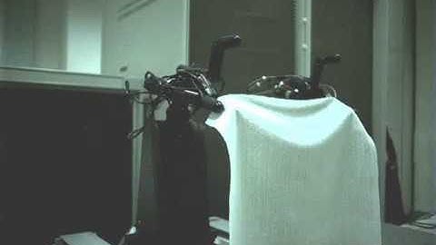 Dynamic Folding of a Cloth using Dual High-speed Multifingered Hands and Sliders