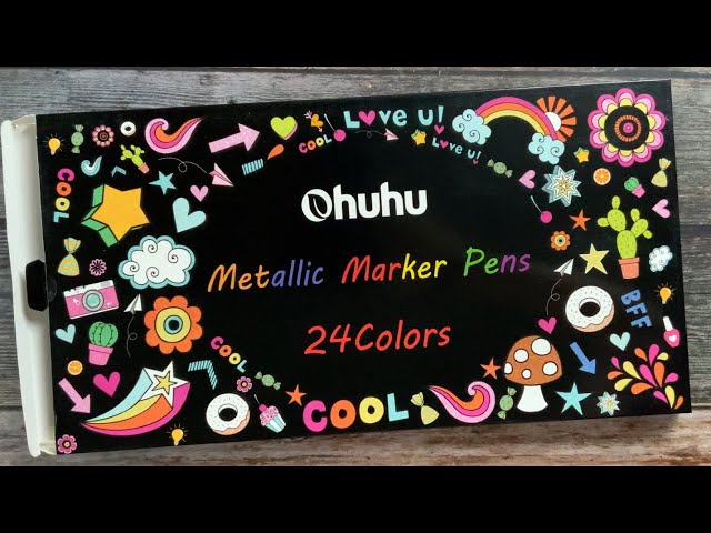 Ohuhu Metallic Markers Paint Pen Calligraphy Brush Pens, Set of 10 Paint  Marker for Black Paper Rock Painting DIY Gift Birthday Greeting Thank You  Cards Making …