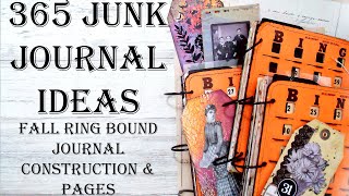 DIY Ring Bound Scrapbook Memory Book Junk Journal Construction Pages Tutorial Fall Halloween How To