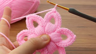 ⚡ Wonderfullll ⚡ you will love it! I made a very easy crochet flower for you #crochet #knitting