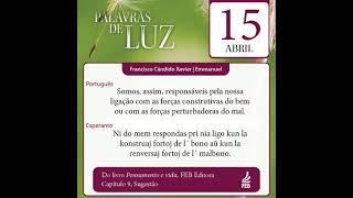 Palavras de Luz em Português e Esperanto – 15/04/2023