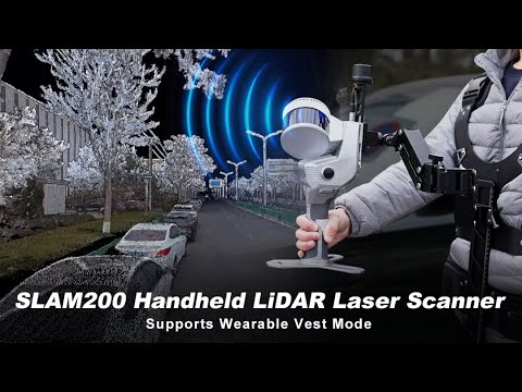 SLAM200 Wearable LiDAR Scanner | Lightweight Vest Setup & Real-Time Point Cloud Mapping