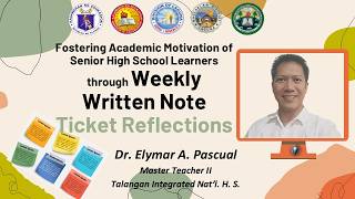 Fostering Academic Motivation of SHS Learners thru Weekly Written Note Ticket Reflections; EAPascual