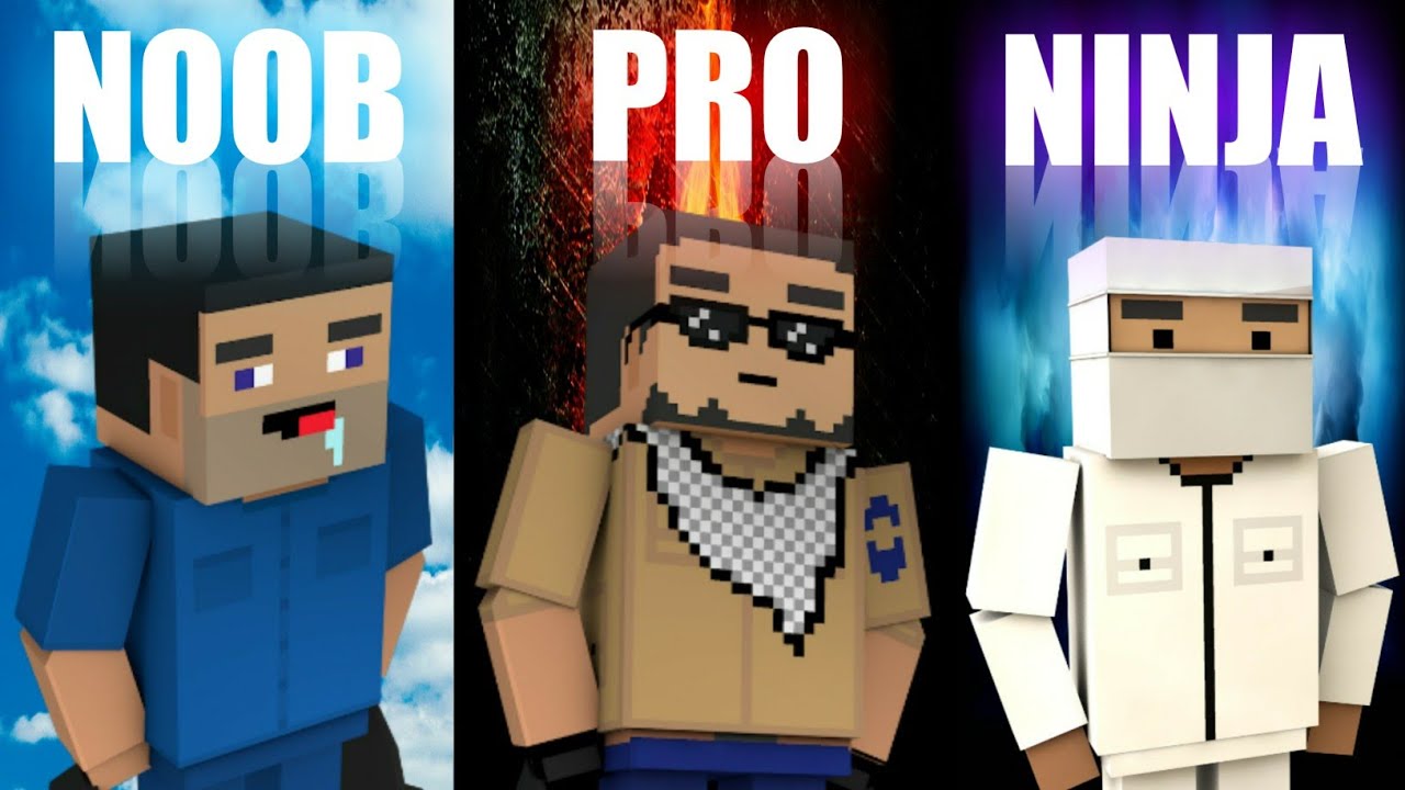 Noob Vs Pro Vs Ninja Block Strke Quem Ganhou - 