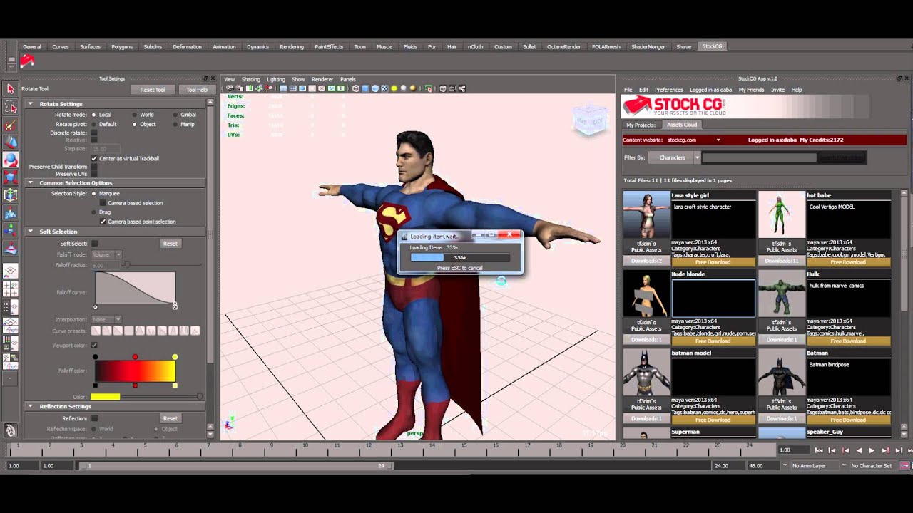 StockCG Maya File manager & Online assets browser.