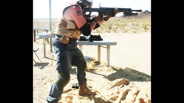 Shooting Barrett 50 BMG CQB from standing, prone and rapid fire