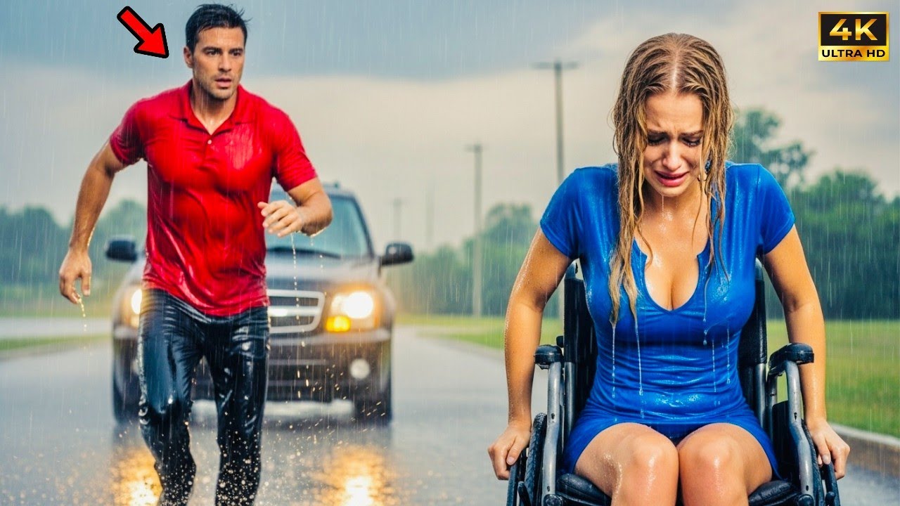 Single dad saves a poor girl abandoned in a wheelchair in the rain—the truth left him stunned