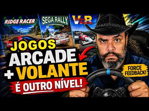 OS ARCADES DE CORRIDA QUE MARCARAM ÉPOCA - AGORA NO PC RECOMPILADOS - VOLANTE FORCE FEEDBACK