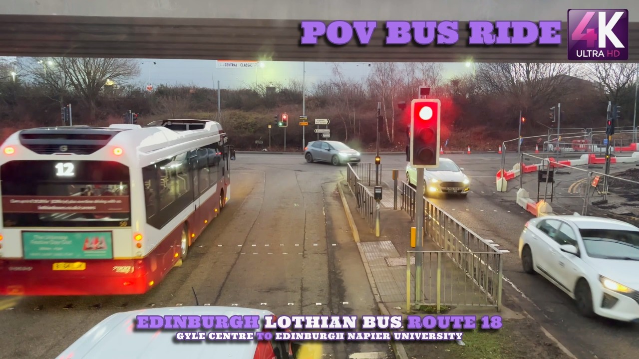 Gyle Centre to Edinburgh Napier University | Scotland | Lothian Bus Route 18 | Bus Ride POV 4K