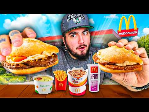 Trying the new McDonald's items in Portugal! McBifana, McPrego and Ice Cream