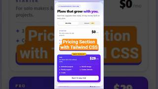 Build a Stunning Pricing Section with Tailwind CSS — Full Breakdown #css #codeshorts #csslayout