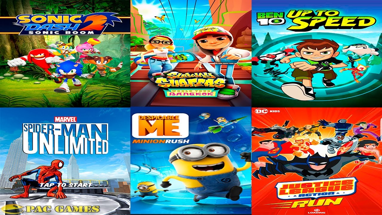 Subway Surfers Vs Minion Rush Sonic Dash 2 Spider-Man Ben 10 Justice League