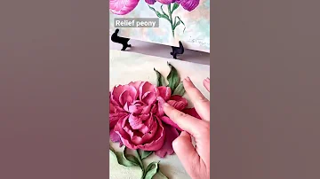 A New 3d Peony Is Ready Relief Painting With Incredible Red Flower 
