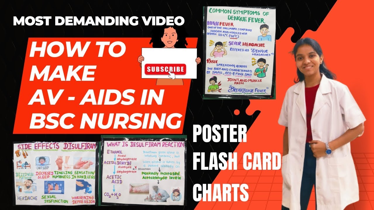 How to make Attractive AV - aids 👍| Bsc Nursing 📚| flash card, poster ...