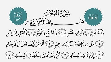 تعلم قراءة سورة الفجر مع شرح أحكام التجويد ١