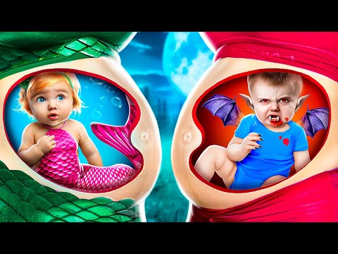 Pregnant Mermaid VS Pregnant Vampire! How To Become a Vampire