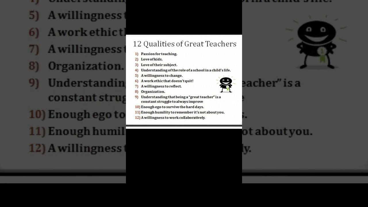 12 Qualities Of Great Teachers Subscribe For More Motivation 
