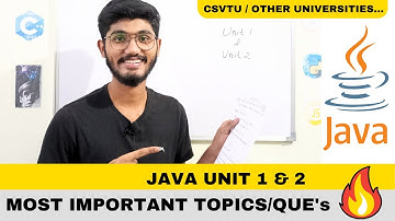 Most Important Topics & Questions JAVA | CSVTU | CSE 🔥😍