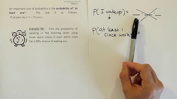 The probability of "at least one" using complements, example 56