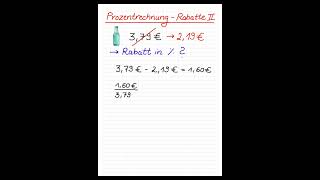 Prozentrechnung - Rabatte Teil 2 Lösungsvideo 😎#mathe #prozentrechnung #schule #shorts #lernen
