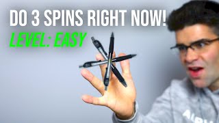 Learn 3 of the EASIEST Pen Spins FAST  Awesome Skills in Only 5 Minutes!