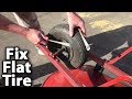 Fix Flat Tire on Wheelbarrow HOW TO REPAIR inner tube install