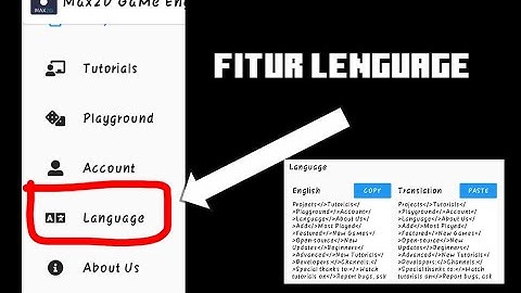 Penjelasan fitur "Lenguage" Fitur baru max2d