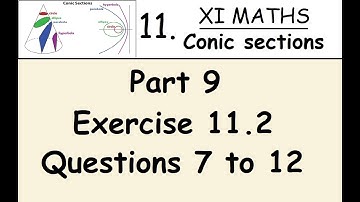 Kerala State 11th math - Chapter 11 - Conic sections - Part 9 - Exercise 11.2 - Questions 7 to 12
