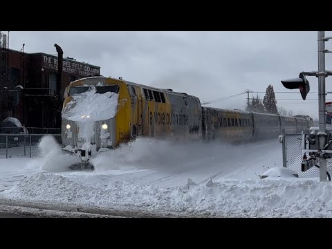 VIA 84 Kicking Up The Snow At Duke Street Kitchener Ontario Canada Hqdefault