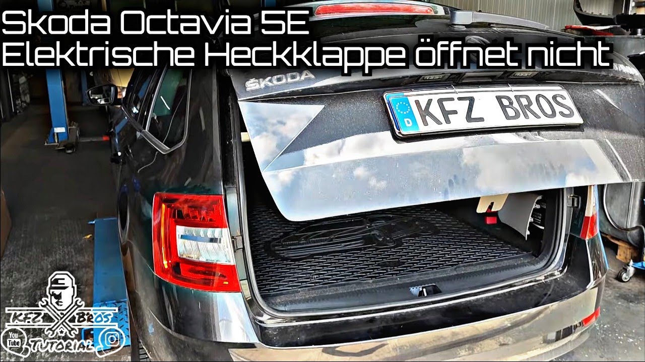 Skoda Octavia 5E, Elektrische Heckklappe öffnet nicht, Stellmotoren  wechseln