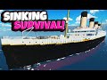 RMS Olympic Gets Hit with a SUPER TSUNAMI in Stormworks Sinking Ship Survival!