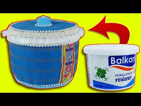 YOĞURT KOVASINDAN KOLAY SEPET YAPIMI! / How To Make Recycle Basket / DIY / Idea