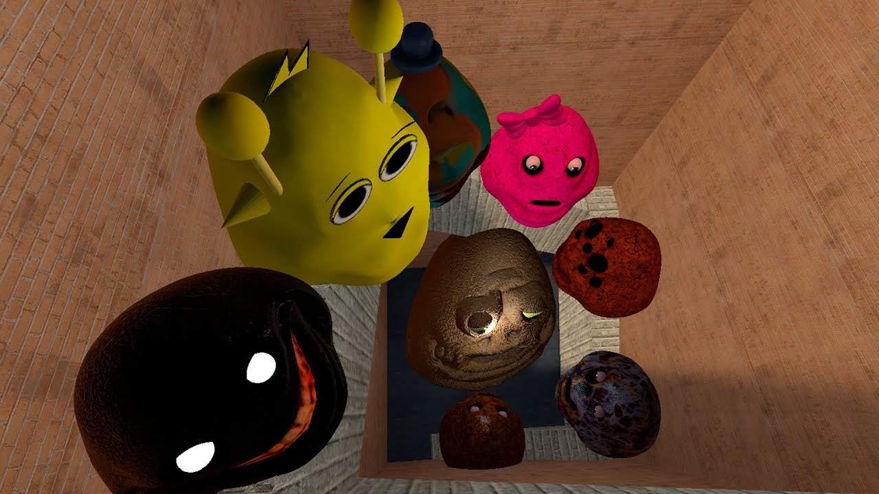 🌀SPARTAN KICKING POU BOU FAMILY FROM BOU'S REVENGE Of POU and SPRUNKI POU in BIG MAZE Garry's Mod