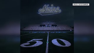 Drone Show Lights Up Night Sky During Umaine Homecoming Celebration