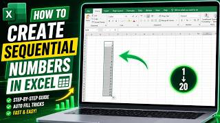 How to create sequential number in Excel FAST | Sequence of numbers in excel
