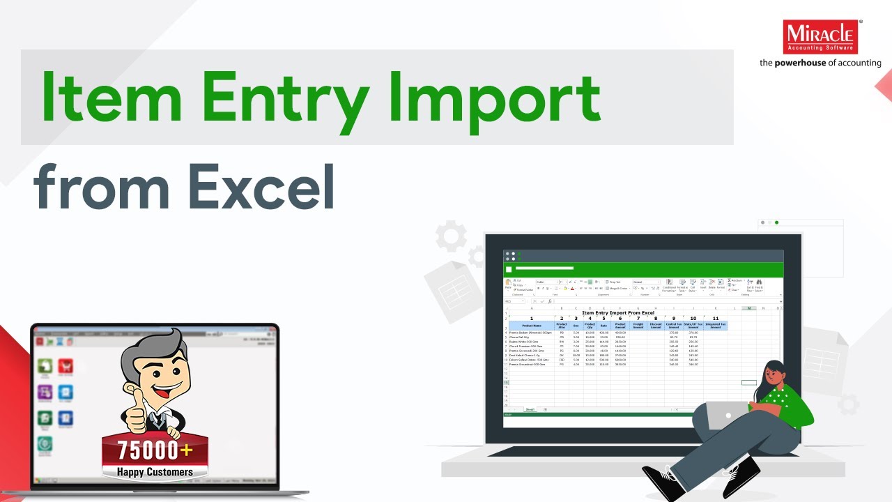 Item Entry Import From Excel in Miracle Accounting Software