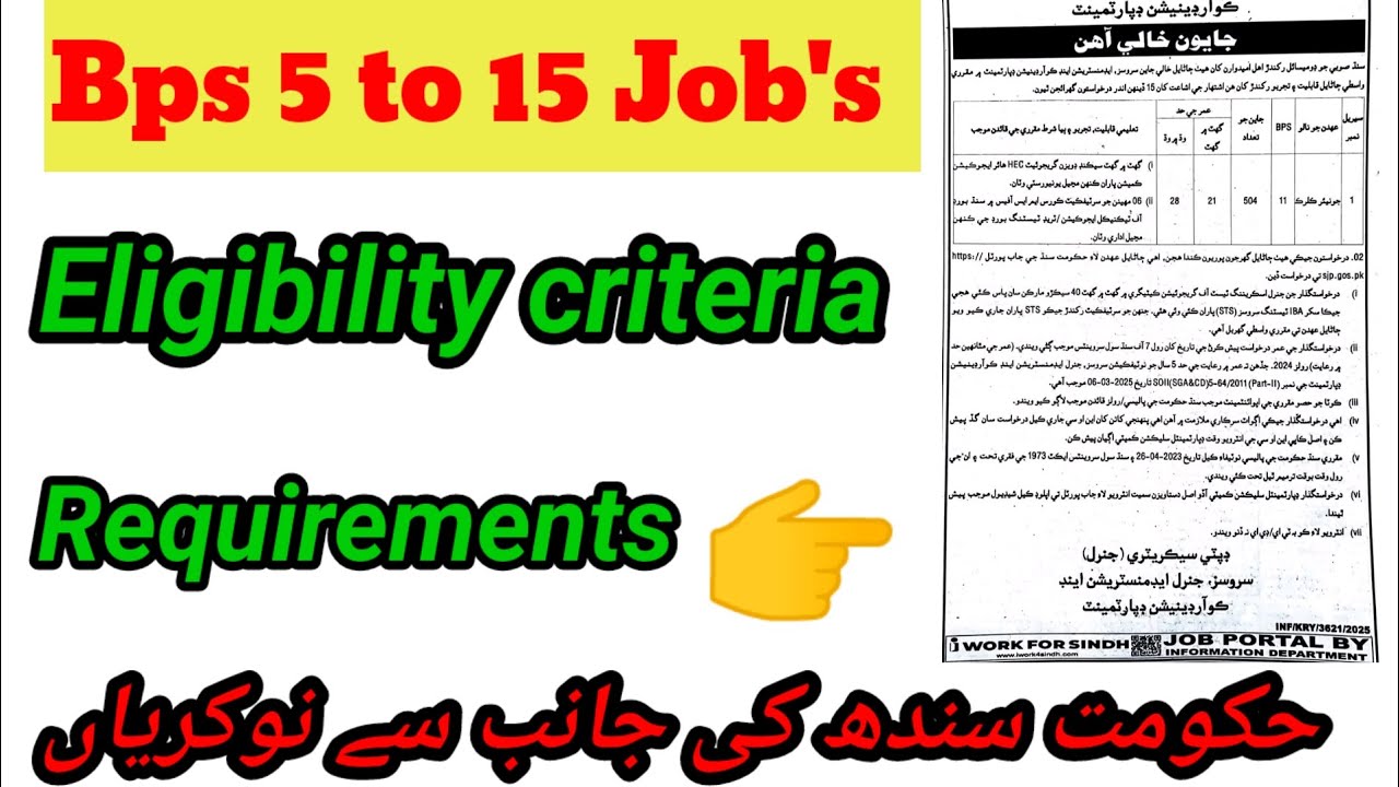 Sindh Govt New Policy 2025 | BPS 5 to 15 Jobs Through STS | Latest ...