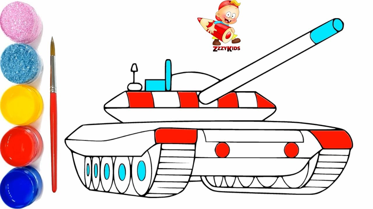 Coloring Drawing Army Tank Vehicles Colouring Pages Coloring Book For Kids Youtube