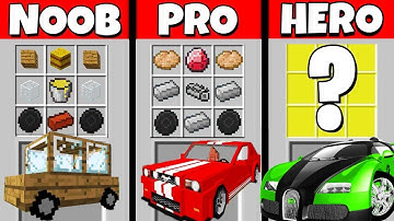 Minecraft Battle: NOOB vs PRO vs HEROBRINE: SUPER CAR CRAFTING CHALLENGE / Animation