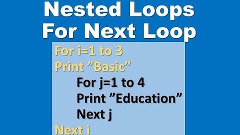 Nested Loops Nested For Next Loop | GW BASIC Programing Code Tutorial