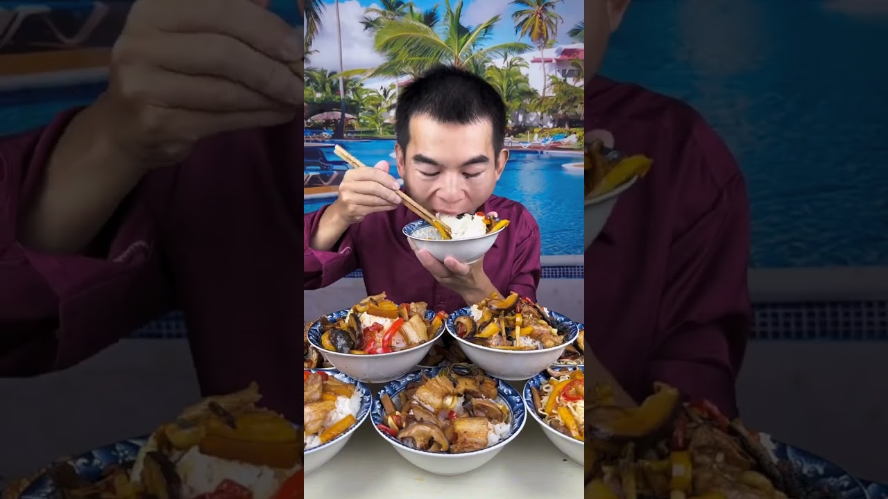 Yummy #70 : Eat roll belly braised pork belly 😋😋 