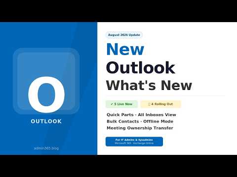 Pembaruan Outlook Baru Agustus 2026: Apa yang Baru & Apa yang Masih Diluncurkan